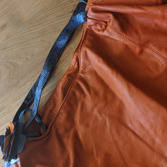 DIMONI LEATHER BAG, Beautiful Orange Color-----LOWERED PRICE - Picture 11 of 13